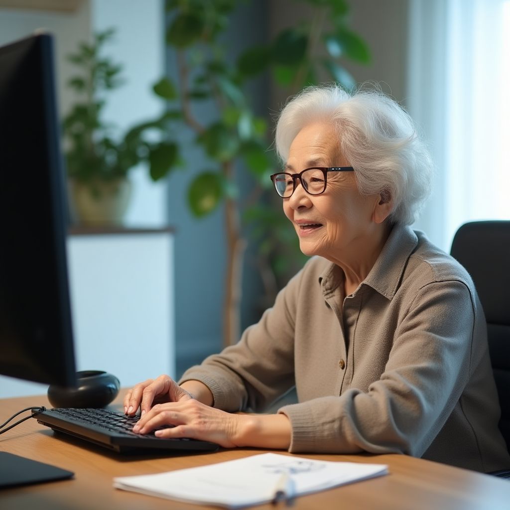Mrs. Lam learning to use government e-services